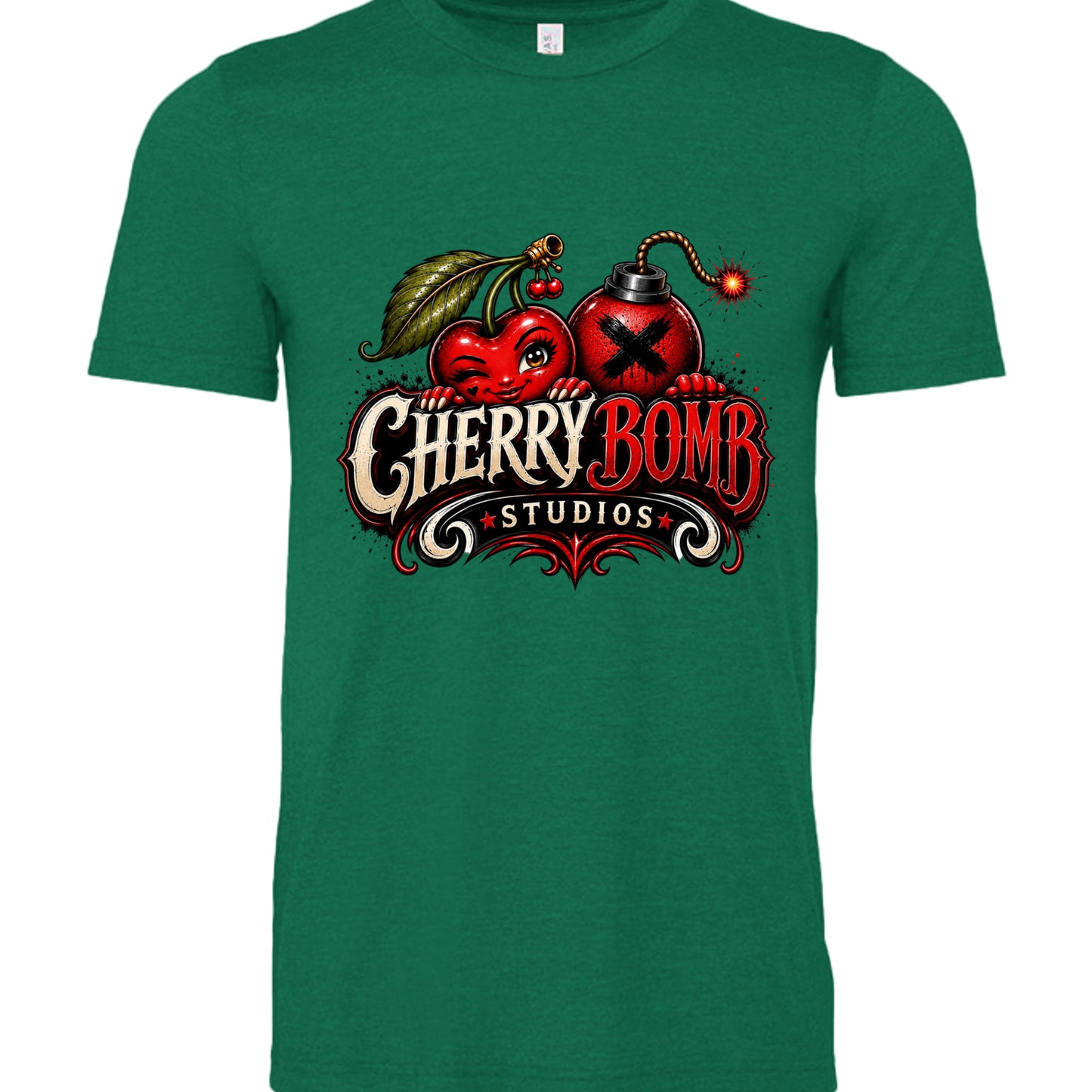 Heather Grass Green - 3001CVC - FRONT
